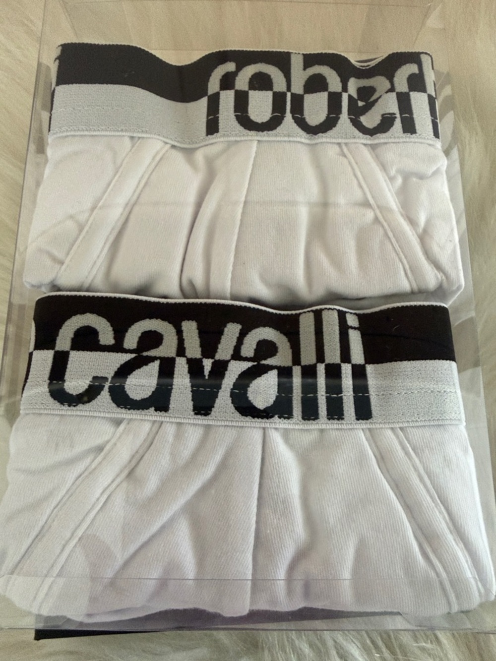 Roberto Cavalli White Briefs USA XL EU XXL 2 pack Logo Waistband
